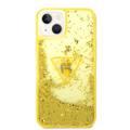 Guess Liquid Glitter Case With Translucent Triangle Logo - iPhone 14 - Yellow