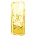 Guess Liquid Glitter Case With Translucent Triangle Logo - iPhone 14 - Yellow