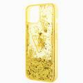 Guess Liquid Glitter Case With Translucent Triangle Logo - iPhone 14 - Yellow