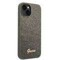 Guess PC/TPU Glitter Flakes Case with Script Metal Logo iPhone 14 Compatibility - Green