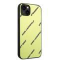 Karl Lagerfeld Grained PU Leather Case with Logomania Pattern iPhone 14 Plus Compatibility - Green