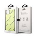 Karl Lagerfeld Grained PU Leather Case with Logomania Pattern iPhone 14 Plus Compatibility - Green