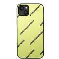 Karl Lagerfeld Grained PU Leather Case with Logomania Pattern iPhone 14 Plus Compatibility - Green