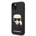 Karl Lagerfeld Liquid Silicone Case with Karl Head Logo iPhone 14 Plus Compatibility - Black