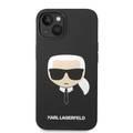 Karl Lagerfeld Liquid Silicone Case with Karl Head Logo iPhone 14 Plus Compatibility - Black