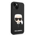 Karl Lagerfeld Liquid Silicone Case with Karl Head Logo iPhone 14 Plus Compatibility - Black