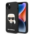 Karl Lagerfeld Liquid Silicone Case with Karl Head Logo iPhone 14 Plus Compatibility - Black