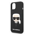 Karl Lagerfeld Liquid Silicone Case with Karl Head Logo iPhone 14 Plus Compatibility - Black