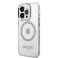 Guess Magsafe Compatibility Transparent Outline iPhone 14 Pro Max Compatibility - Silver