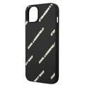 Karl Lagerfeld Grained PU Leather Case with Logomania Pattern iPhone 14 Plus Compatibility - Black