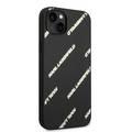 Karl Lagerfeld Grained PU Leather Case with Logomania Pattern iPhone 14 Plus Compatibility - Black