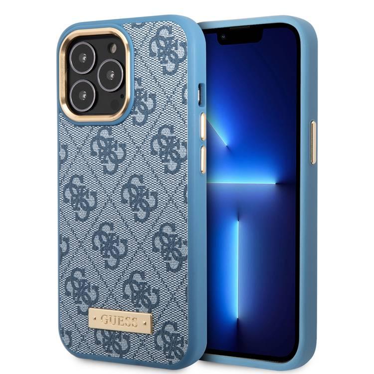 Guess Magsafe 4G PU Case With Metal Plate Logo - iPhone 14 Pro - Blue