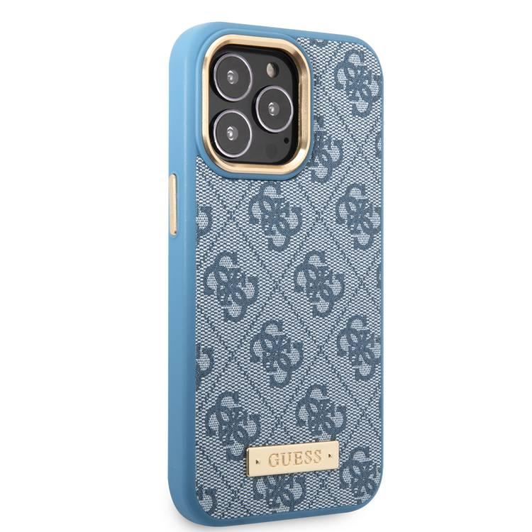 Guess Magsafe 4G PU Case With Metal Plate Logo - iPhone 14 Pro - Blue