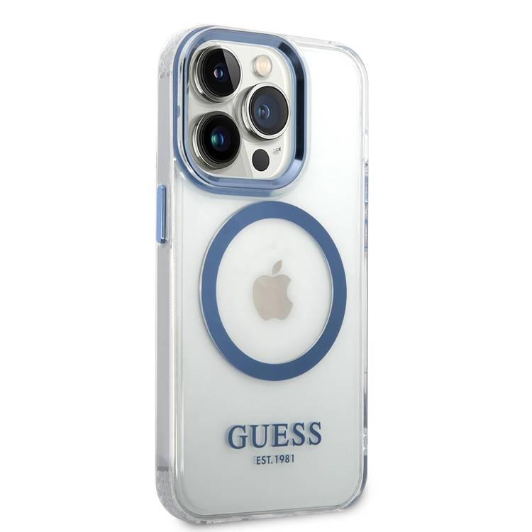 Guess Magsafe Compatibility Transparent Outline iPhone 14 Pro Compatibility - Blue