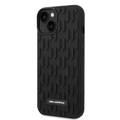 Karl Lagerfeld Case with 3D Rubber Monogram Pattern & Metal Plate Logo iPhone 14 Plus Compatibility - Black