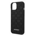 Karl Lagerfeld Case with 3D Rubber Monogram Pattern & Metal Plate Logo iPhone 14 Plus Compatibility - Black