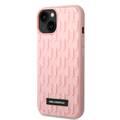 Karl Lagerfeld Case with 3D Rubber Monogram Pattern & Metal Plate Logo iPhone 14 Plus Compatibility - Pink