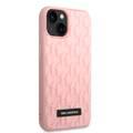 Karl Lagerfeld Case with 3D Rubber Monogram Pattern & Metal Plate Logo iPhone 14 Plus Compatibility - Pink
