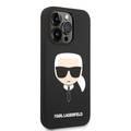 Karl Lagerfeld Liquid Silicone Case with Karl Head Logo iPhone 14 Pro Compatibility - Black