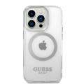 Guess Magsafe Compatibility Transparent Outline iPhone 14 Pro Compatibility - Silver