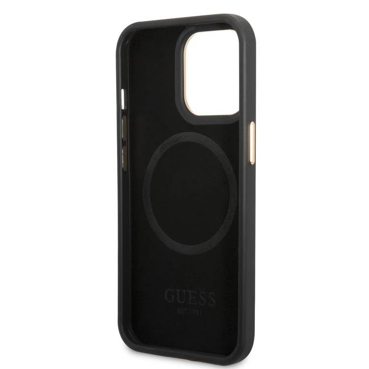Guess Magsafe 4G PU Case With Metal Plate Logo - iPhone 14 Pro - Black