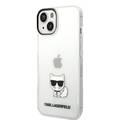 Karl Lagerfeld IML Case with Black Camera Outline & Printed Choupette Body Logo iPhone 14 Plus Compatibility - Transparent