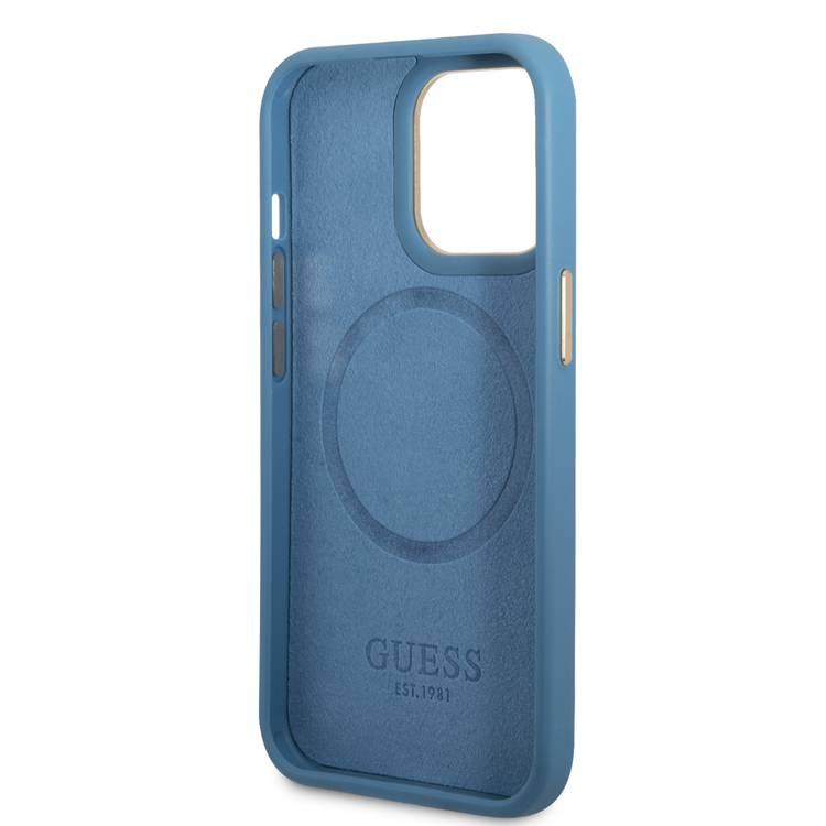 Guess Magsafe 4G PU Case With Metal Plate Logo - iPhone 14 Pro Max - Blue