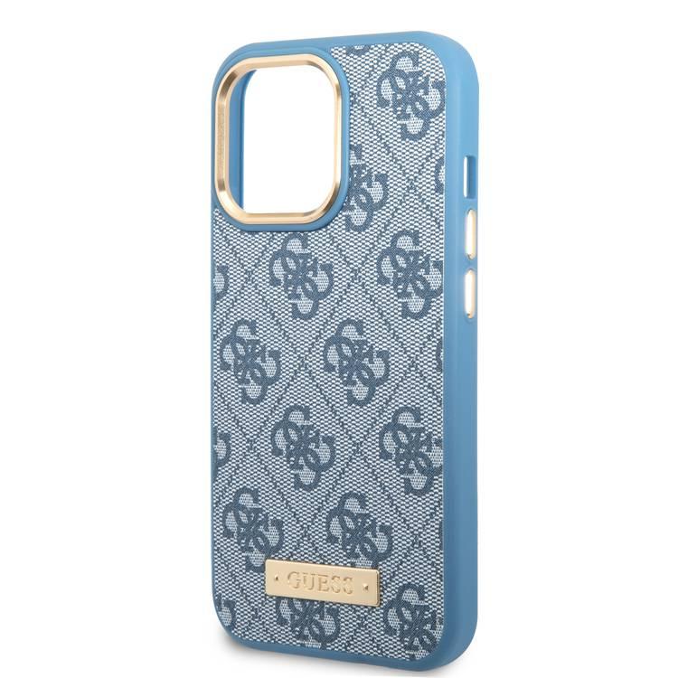 Guess Magsafe 4G PU Case With Metal Plate Logo - iPhone 14 Pro Max - Blue