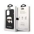 Karl Lagerfeld Liquid Silicone Case with Karl Head Logo iPhone 14 Pro Max Compatibility - Black