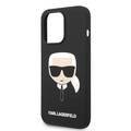 Karl Lagerfeld Liquid Silicone Case with Karl Head Logo iPhone 14 Pro Max Compatibility - Black