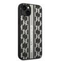 Karl Lagerfeld Grained PU Leather Case with Monogram Pattern & Vertical Logo Compatble iPhone 14 Compatibility - Gray