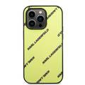 Karl Lagerfeld Grained PU Leather Case with Logomania Pattern iPhone 14 Pro Max Compatibility - Green