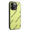 Karl Lagerfeld Grained PU Leather Case with Logomania Pattern iPhone 14 Pro Max Compatibility - Green