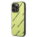 Karl Lagerfeld Grained PU Leather Case with Logomania Pattern iPhone 14 Pro Max Compatibility - Green