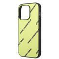 Karl Lagerfeld Grained PU Leather Case with Logomania Pattern iPhone 14 Pro Max Compatibility - Green