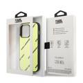 Karl Lagerfeld Grained PU Leather Case with Logomania Pattern iPhone 14 Pro Max Compatibility - Green