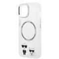 Karl Lagerfeld Magsafe Compatibility PC/TPU Case with Ring Wireless Chargeable iPhone 14 Plus Compatibility - White