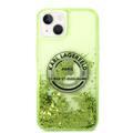 Karl Lagerfeld Liquid Glitter Case Silicone Round RSG Logo Ultra-Thin iPhone 14 Compatibility - Yellow