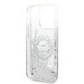 Karl Lagerfeld Liquid Glitter Case Silicone Round RSG Logo Ultra-Thin iPhone 14 Pro Compatibility - Silver