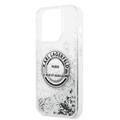 Karl Lagerfeld Liquid Glitter Case Silicone Round RSG Logo Ultra-Thin iPhone 14 Pro Compatibility - Silver