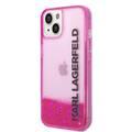 Karl Lagerfeld Liquid Glitter Elong Silicone Case Protector Compatible with iPhone 14 - Pink