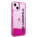 Karl Lagerfeld Liquid Glitter Elong Silicone Case Protector Compatible with iPhone 14 - Pink