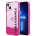 Karl Lagerfeld Liquid Glitter Elong Silicone Case Protector Compatible with iPhone 14 - Pink