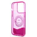 Karl Lagerfeld Liquid Glitter Case Silicone Round RSG Logo Ultra-Thin iPhone 14 Pro Max Compatibility - Pink