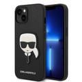 Karl Lagerfeld PU Saffiano Case with Karl Head Patch Ultra-Thin iPhone 14 Compatibility - Black