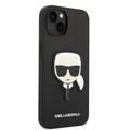 Karl Lagerfeld PU Saffiano Case with Karl Head Patch Ultra-Thin iPhone 14 Compatibility - Black