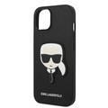 Karl Lagerfeld PU Saffiano Case with Karl Head Patch Ultra-Thin iPhone 14 Compatibility - Black