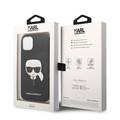 Karl Lagerfeld PU Saffiano Case with Karl Head Patch Ultra-Thin iPhone 14 Compatibility - Black