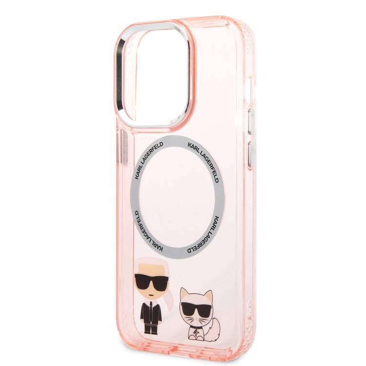 Karl Lagerfeld Magsafe Compatibility PC/TPU Case with Ring Wireless Chargeable iPhone 14 Pro Max Compatibility - Pink