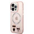 Karl Lagerfeld Magsafe Compatibility PC/TPU Case with Ring Wireless Chargeable iPhone 14 Pro Max Compatibility - Pink